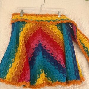 Alexis Kalile multi-color chevron knit mini skirt. Size Large. Wore once.